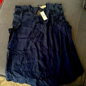 Women’s brand new with tags Loft navy blue flutter sleeve top